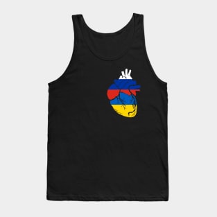 Russia and Ukraine flag heart Tank Top